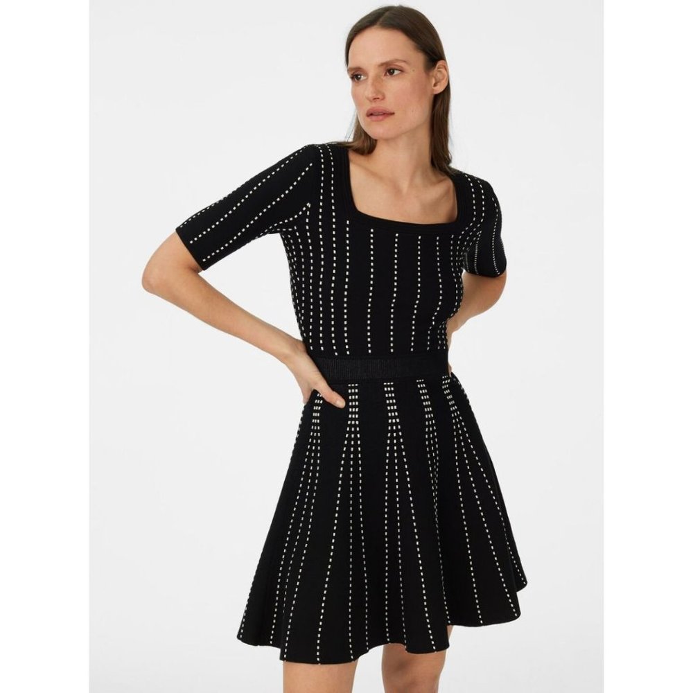Club Monaco Teddiko Stripe Detail Fit & Flare Sweater Dress (XS)
